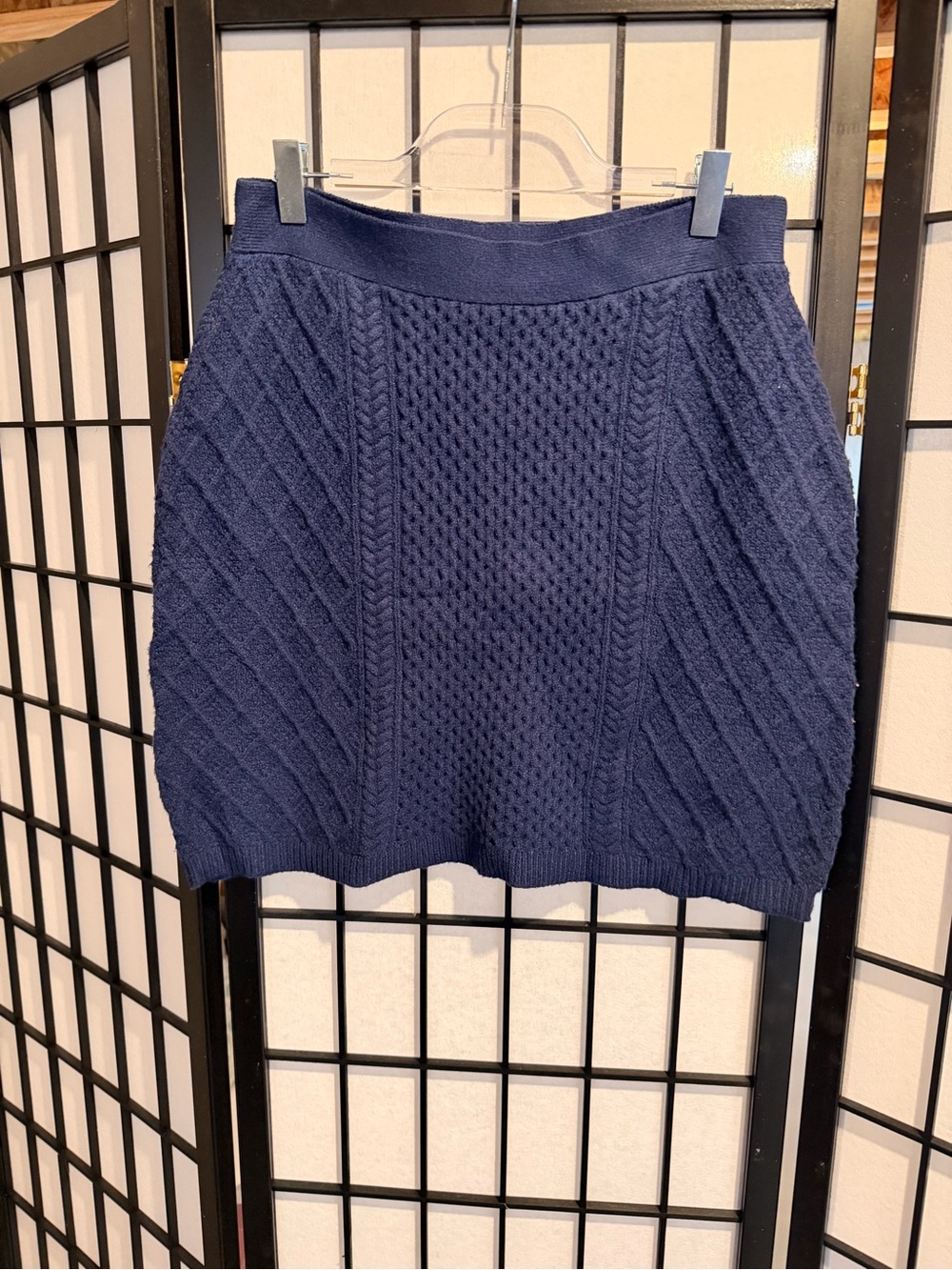 Lilly Pulitzer Navy Cable Knit Mini Skirt